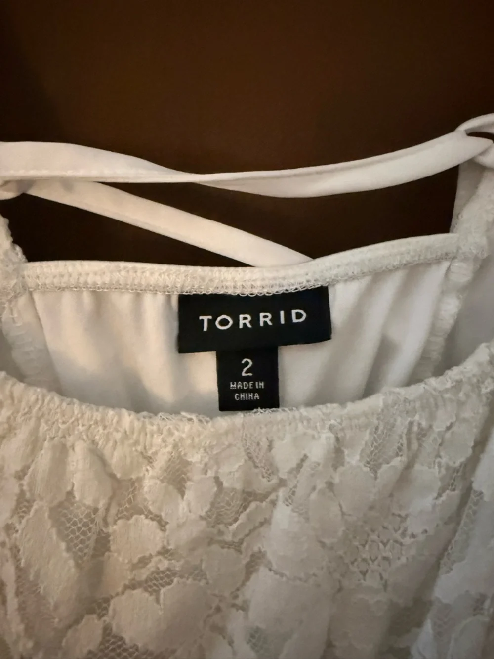 torrid Ivory Lace Peplum Blouse - Picture 2 of 3